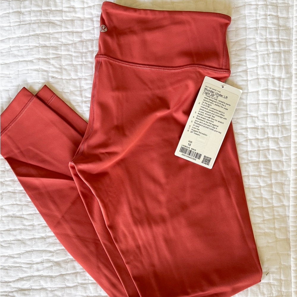 LuluLemon Wunder Under Low Rise 28” Tight Full on Luxtreme - Brick Rose Size 10